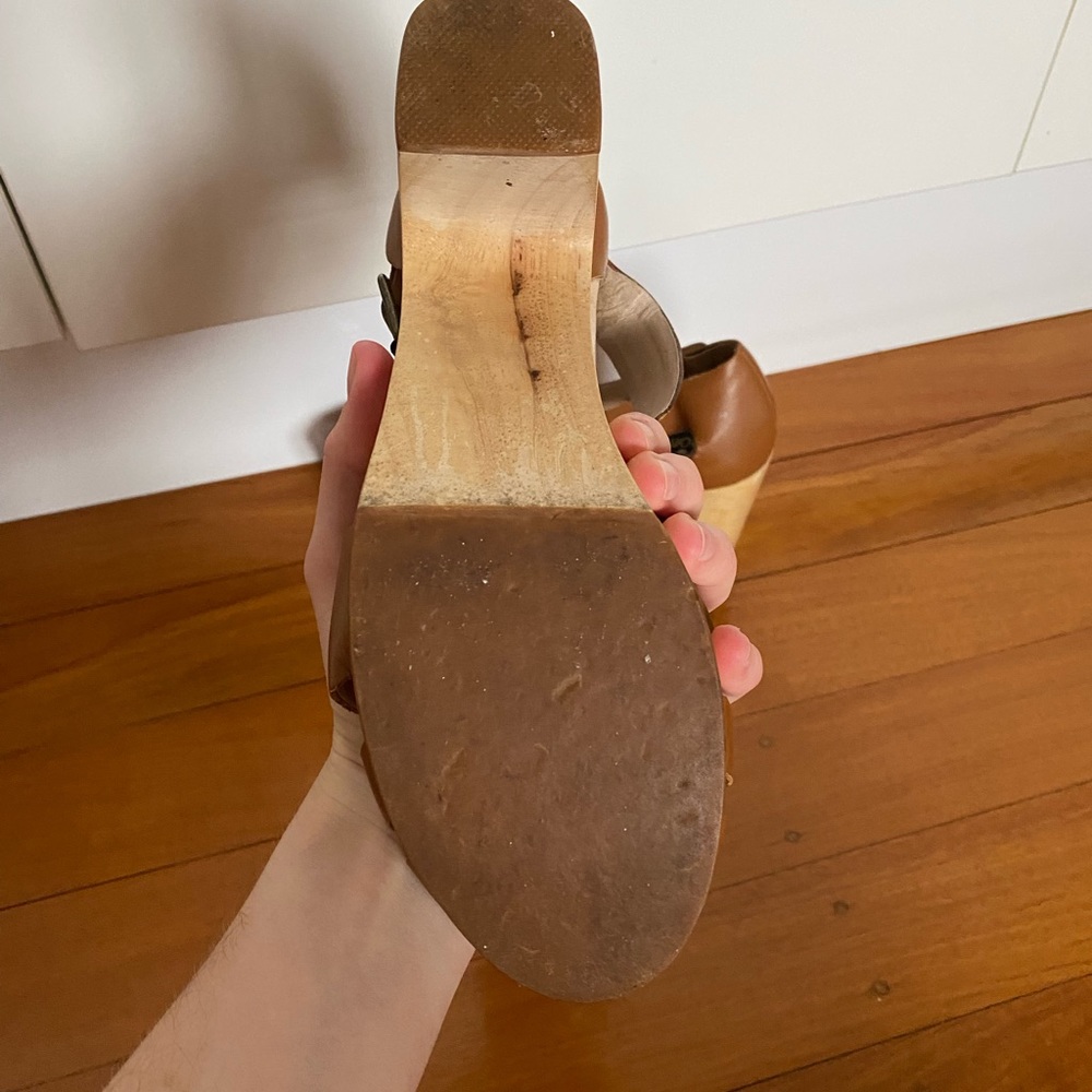 GORMAN Brown Clog Sandal Heels Size 40 - Picture 10 of 11